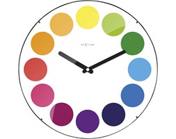 Zegar ścienny Dots Dome, 35 cm, biały - NEXTIME - DECOSALON - Zakupy bez ryzyka