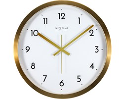 Zegar ścienny Arabic, biało-złoty, 44 cm - NEXTIME - DECOSALON - Zakupy bez ryzyka