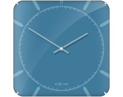 Zegar ścienny Michael Square Dome, 35 cm, niebieski - NEXTIME - DECOSALON - Zakupy bez ryzyka