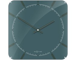 Zegar ścienny Michael Square Dome, 35 cm, szary - NEXTIME - DECOSALON - Zakupy bez ryzyka