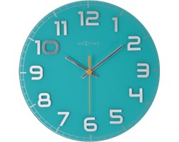 Zegar ścienny Classy (koło, turkus) - NEXTIME - DECOSALON - Zakupy bez ryzyka