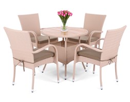 Meble z technorattanu Mori Round Elegant Beige 4+1