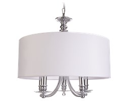 LAMPA METALOWA SREBRNA Z ABAŻUREM OFF WHITE " PRIME " 50 X 100 CM