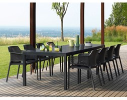 Stół ogrodowy rozkładany Rio Antracite 100 x 210/280 x 76 cm NARDI
