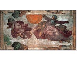 Reprodukcja Michelangelo Buonarroti - The Creation of the Sun Moon and Vegetation, (100 x 50 cm)