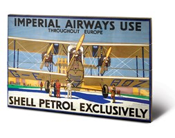 Obraz na drewnie Shell - Imperial Airways, (59 x 40 cm)