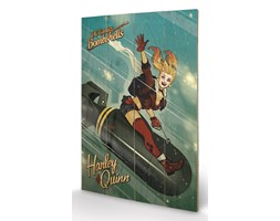 Obraz na drewnie Dc Comics Bombshells - Harley Quinn Bomb, (40 x 59 cm)