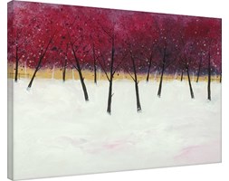 Stuart Roy - Red Trees on White Obraz na płótnie, (80 x 60 cm)