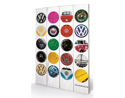 Obraz na drewnie Vw - Collage, (40 x 59 cm)