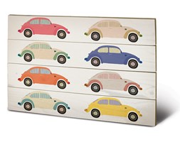 Obraz na drewnie Vw - Beetle Cars Pop Art, (59 x 40 cm)