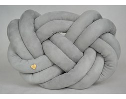 Poduszka supeł knot pillow PRECEL zamsz szary