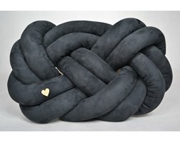 Poduszka supeł knot pillow PRECEL zamsz czarny