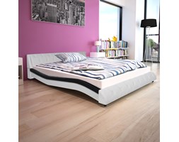 vidaXL Łóżko z ramą ze sztucznej skóry materacem 160 x 200 cm czarne i białe