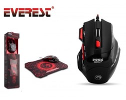 EVEREST SGM-X7 Mouse 1600 DPI Black/Red + Podkładka