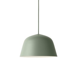 Muuto Ambit Ø25 szaro-zielona, nieduża lampa wisząca w skandynawskim stylu