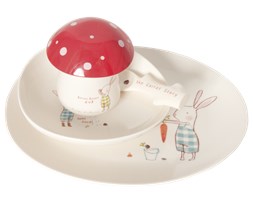 Maileg, Bunny Green Melamine 6 pcs. set in giftbox Bunny Honey