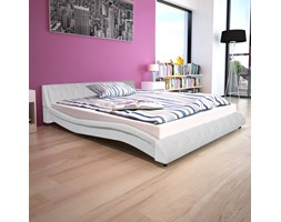 vidaXL Łóżko ze sztucznej skóry z materacem memory 160 x200 cm, białe