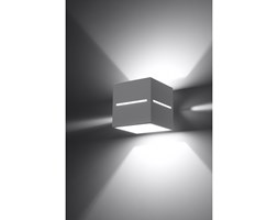 Nowoczesna Lampa Ścienna Aluminiowa Kostka Kinkiet LOBO Biały