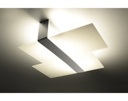 Nowoczesna Lampa Sufitowa Plafon MASSIMO Chrom Mleczne Szkło