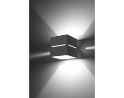Nowoczesna Lampa Ścienna Aluminiowa Kostka Kinkiet LOBO Szary