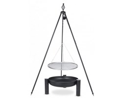 FARMCOOK Grill ogrodowy FARMCOOK na trójnogu ruszt stal nierdzewna 60cm + palenisko ogrodowe Pan 38 70cm