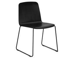 Normann Copenhagen Just Chair minimalistyczne czarne krzesło, czarna rama, do jadalni, kuchni