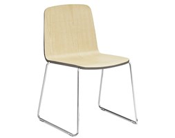 Normann Copenhagen Just Chair; minimalistyczne jesionowe krzesło, rama chrom, szary; do jadalni, kuchni