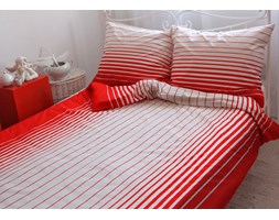 Komplet pościeli bawełnianej Strippy Red