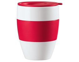Kubek z przykrywką malinowy AROMA TO GO
