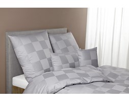 Pościel satynowa Elegante Checkpoint Silver 100% bawełna