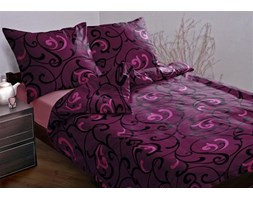 Pościel satynowa Karen Purple 100% bawełny