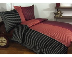 Pościel satynowa Sophia Black Red 100% bawełny