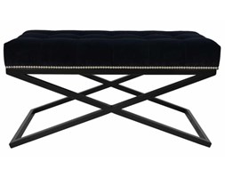 ŁAWECZKA X METALOWA Z NITAMI WELUR CZARNY 90 X 47 X 45 CM