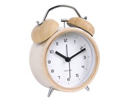 Budzik Classic Bell Wood White, drewniany - KARLSSON - DECOSALON - Zakupy bez ryzyka
