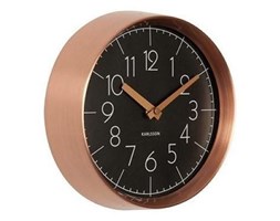 Zegar ścienny Convex Black Copper, 22 cm, miedziany czarny - KARLSSON - DECOSALON - Zakupy bez ryzyka