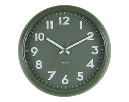 Zegar ścienny Badge Metal Green, 38 cm, zielony - KARLSSON - DECOSALON - Zakupy bez ryzyka