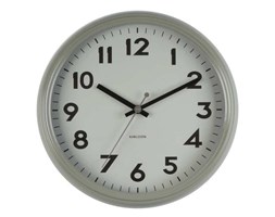 Zegar ścienny Badge Metal Grey, 38 cm, szary - KARLSSON - DECOSALON - Zakupy bez ryzyka
