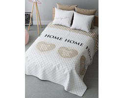 Nowoczesna narzuta z mikrofibry With love beige 220x240