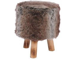 Taboret FUR WHITE, stołek, podnóżek