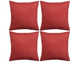 vidaXL Poszewki na poduszki 4 szt. lniane, burgundowe 50x50 cm
