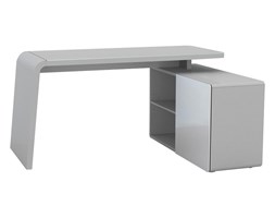 Biurko 110x153 cm, szare, MDF, szkło, 95106305