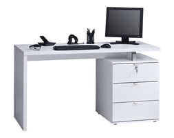 Biurko 60x140 cm, białe, MDF, 40563956