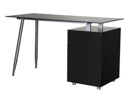 Biurko SPIC, 55x130 cm, czarny, MDF, szkło, 95634-2
