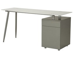 Biurko SPIC szare 130 cm, wysoki połysk 95634-4