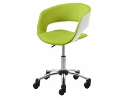 Fotel biurowy Grace, biały/limonka, skóra ekologiczna, chrom-Actona Company (0000061265)