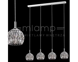 LAMPA wisząca AURELIA P0404-04A-B5AC Zumaline szklana OPRAWA zwis LISTWA sufitowa kule balls przezroczyste
