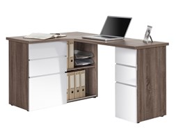 Biurko narożne EICHE WHITE 145 cm, dębowy, biały, 95438056