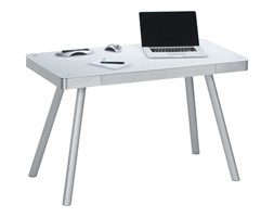 Biurko, stół do pracowni ALU METAL białe, połysk 50009446