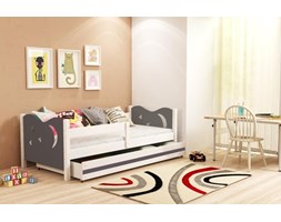 Łóżko dla dzieci MIKOŁAJ – 1 osobowe – BIAŁE, GRAFIT 160x80
