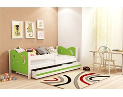 Łóżko dla dzieci MIKOŁAJ – 1 osobowe – BIAŁE, ZIELONE 160x80